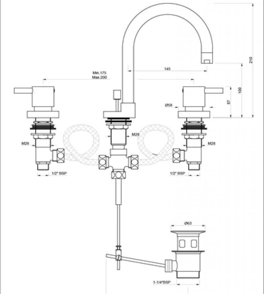 Basin Mixer | FLR-5191N | 3 Holes