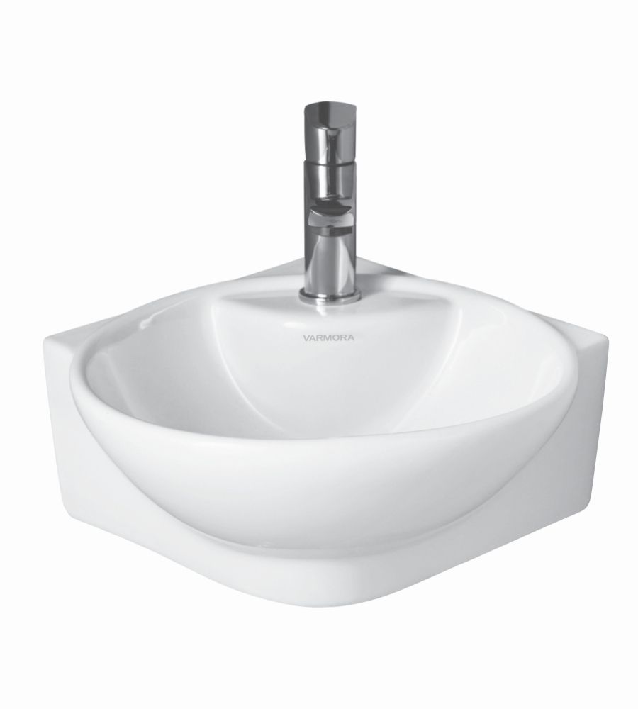 COPAL V-3011 Wall Hung Corner Basin | Wall Mounted | Corner Basin Gloss