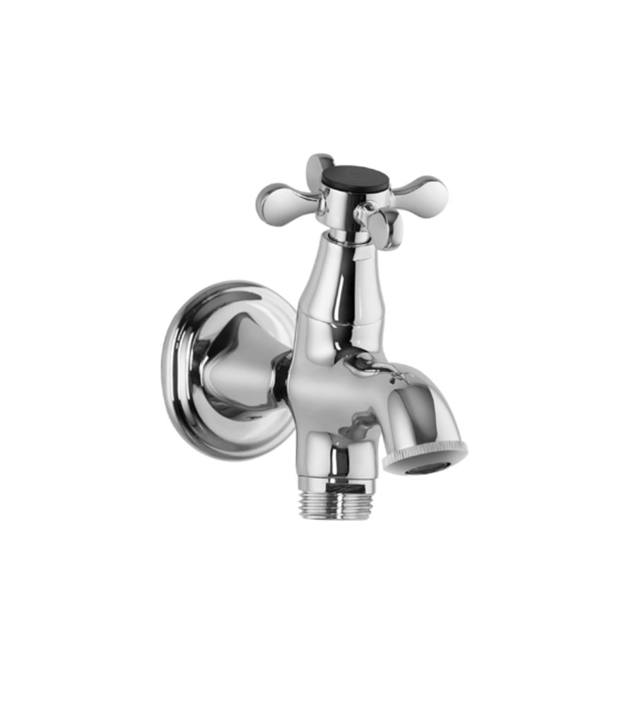 2-Way Bib Cock | QQP-CHR-7041PM | with Wall Flange|