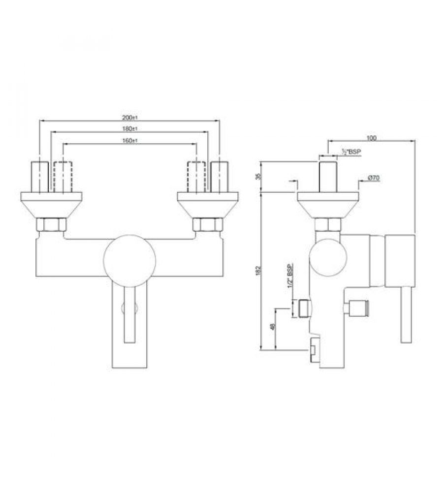 Single Lever Bath & Shower Mixer | FLR-5123 | Wall Mixer  |