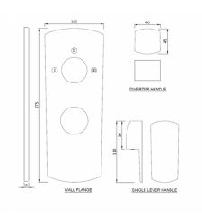 Aquamax Exposed Part Kit of Single Lever Shower Mixer - Chrome |  KUP-35783KPM|