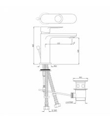 Basin Mixer | ORP-10051BPM|Single Lever Basin Mixer with Popup Waste with 450mm