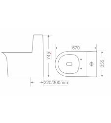 DOME 3D GG/OP/58007 ONE PIECE WATER CLOSET | FLOOR MOUNTED | RIMLESS | SLIM PP SEAT COVER | WITH TORNADO FLUSH