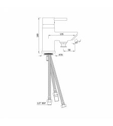 Single Lever 1-Hole Bath & Shower Mixer (High Flow) Tub Mounted | FLR-5105B |