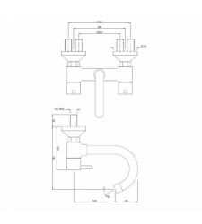 Sink Mixer | FLR-5309N|  with Connecting Legs & Wall Flanges