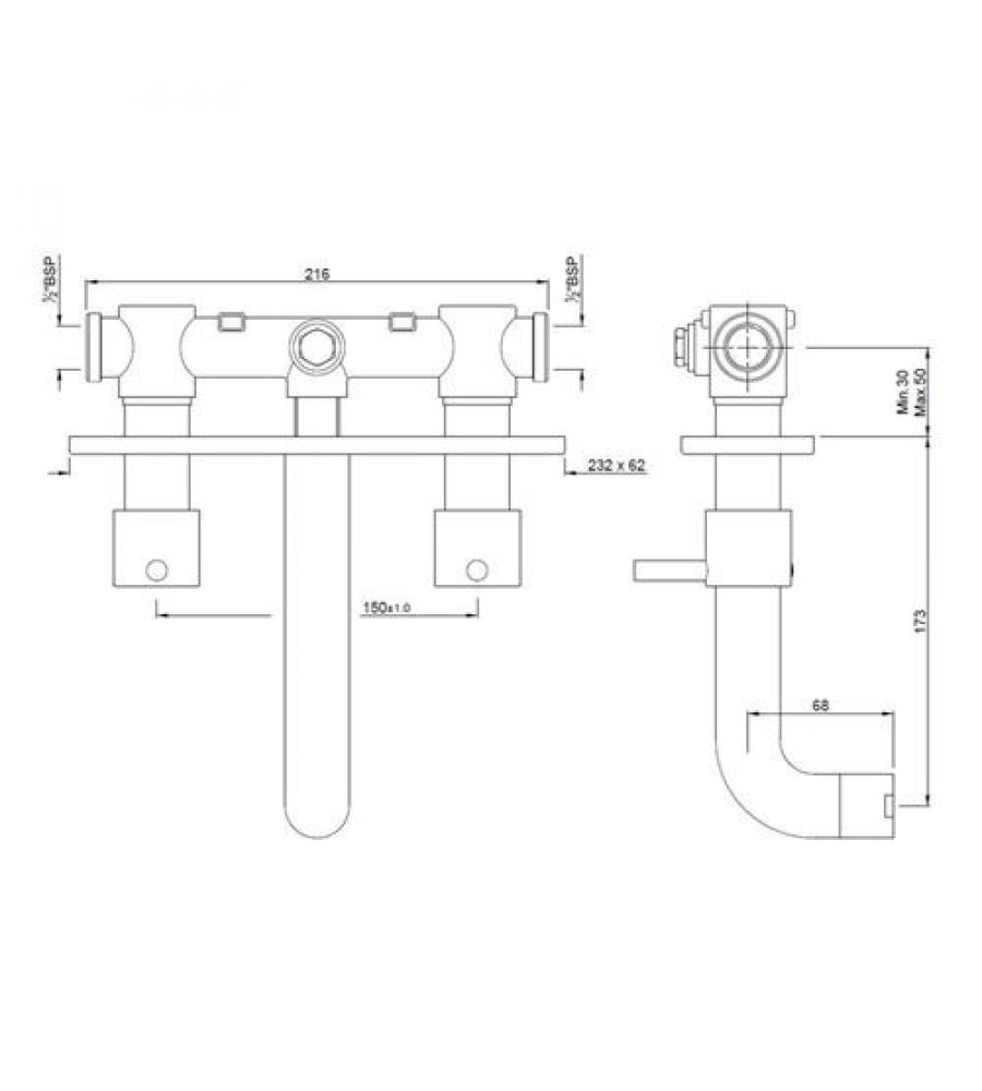 Two Concealed Stop Cocks|FLR-5435N|